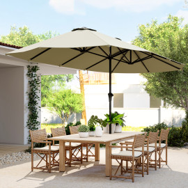 Parasol Ilario Jardin Extérieur Rectangulaire 4m Anti-UV Blanc Cassé Résistant