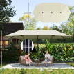 Parasol Ilario Jardin Extérieur Rectangulaire 4m Anti-UV Blanc Cassé Résistant