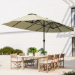 Parasol Ilario Jardin Extérieur Rectangulaire 4m Anti-UV Blanc Cassé Résistant