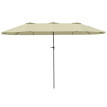 Parasol Ilario Jardin Extérieur Rectangulaire 4m Anti-UV Blanc Cassé Résistant