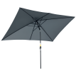Parasol Whitestone Rectangulaire Inclinable Gris Foncé Protection UV 295x195 cm