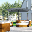 Parasol Whitestone Rectangulaire Inclinable Gris Foncé Protection UV 295x195 cm