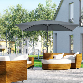 Parasol Whitestone Rectangulaire Inclinable Gris Foncé Protection UV 295x195 cm