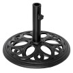 Pied de Parasol Vordric Design Rosace Fer Forgé Fonte Noir Jardin Terrasse Piscine 38-48mm