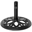 Pied de Parasol Vordric Design Rosace Fer Forgé Fonte Noir Jardin Terrasse Piscine 38-48mm