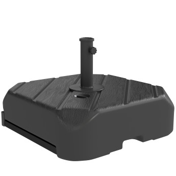Pied de parasol Vaubert mobile résistant effet bois noir pour extérieur 4m
