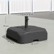 Pied de parasol Vaubert mobile résistant effet bois noir pour extérieur 4m