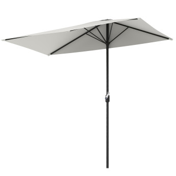 Parasol Romualdo Demi Balcon Terrasse Anti-UV Crème 230x130 cm Manivelle