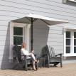Parasol Romualdo Demi Balcon Terrasse Anti-UV Crème 230x130 cm Manivelle