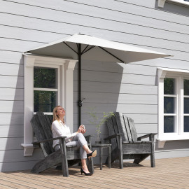 Parasol Romualdo Demi Balcon Terrasse Anti-UV Crème 230x130 cm Manivelle