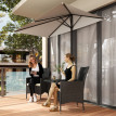 Parasol Romualdo Demi Balcon Terrasse Anti-UV Crème 230x130 cm Manivelle