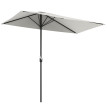 Parasol Romualdo Demi Balcon Terrasse Anti-UV Crème 230x130 cm Manivelle