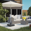 Pied de parasol Caterina stabilité optimale lestable noir aspect bois 49x49 cm