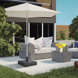 Pied de parasol Caterina stabilité optimale lestable noir aspect bois 49x49 cm