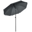 Parasol Cerneval inclinable octogonal 180x209 cm acier polyester gris UV50+ jardin terrasse