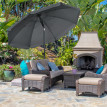 Parasol Cerneval inclinable octogonal 180x209 cm acier polyester gris UV50+ jardin terrasse