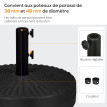 Pied de parasol Coldenthal lestable ultra stable design résine noir élégant Ø51 cm