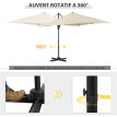 Parasol Olegario déporté inclinable 360° grand format 245x245 cm beige