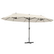 Parasol Lagoferro XXL Acier Polyester Crème Manivelle 4,6m Protection Solaire