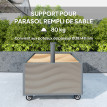 Pied Parasol Nemesio 2 en 1 Jardinière Mobile Stabilisateur Gris Métal Galvanisé