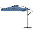 Parasol Idric 3x3m réglable anti-UV UPF50+ bleu résistant vent