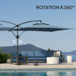 Parasol Idric 3x3m réglable anti-UV UPF50+ bleu résistant vent