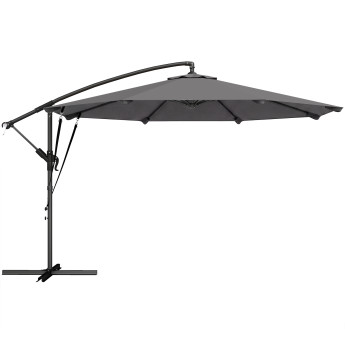 Parasol Underwood déporté inclinable 295 cm gris anthracite résistant