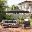 Parasol Underwood déporté inclinable 295 cm gris anthracite résistant