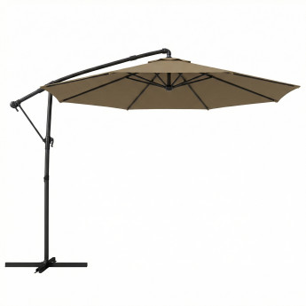 Parasol Lewyn Déporté Inclinable 360° Kaki avec Base et Housse