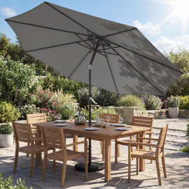 Parasol Innocenzo inclinable 3x2.5m gris foncé jardin terrasse UV stable