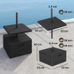 Deodat Pied Parasol Design Table Basse Étagère HDPE Effet Bois Noir Stable
