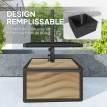 Deodat Pied Parasol Design Table Basse Étagère HDPE Effet Bois Noir Stable