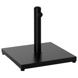Support Parasol Redmere Base Carrée Métal Noir Mat Robuste 45x45cm 18kg