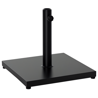 Support Parasol Redmere Base Carrée Métal Noir Mat Robuste 45x45cm 18kg