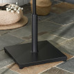 Support Parasol Redmere Base Carrée Métal Noir Mat Robuste 45x45cm 18kg