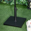 Support Parasol Redmere Base Carrée Métal Noir Mat Robuste 45x45cm 18kg