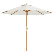 Parasol Bonaventura Octogonal 270cm Bois Toile Crème Résistante UV Jardin Terrasse