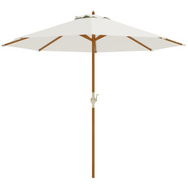 Parasol Bonaventura Octogonal 270cm Bois Toile Crème Résistante UV Jardin Terrasse