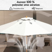 Parasol Bonaventura Octogonal 270cm Bois Toile Crème Résistante UV Jardin Terrasse