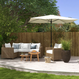 Parasol Onofrio Inclinable Jardin Terrasse Piscine Anti-UV 50+ Crème