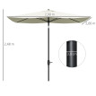 Parasol Onofrio Inclinable Jardin Terrasse Piscine Anti-UV 50+ Crème