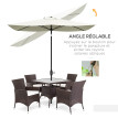 Parasol Onofrio Inclinable Jardin Terrasse Piscine Anti-UV 50+ Crème