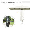 Parasol Onofrio Inclinable Jardin Terrasse Piscine Anti-UV 50+ Crème