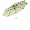 Parasol Varden Octogonal Inclinable Résistant UV Beige 295 cm Hauteur 250 cm