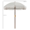 Parasol Urarte Bohème Franges UV40+ Extérieur Plage Jardin Crème