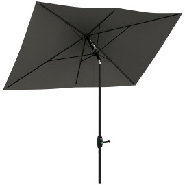Parasol Ulmenbach Inclinable Jardin Terrasse Piscine Gris Anti-UV 50+ 2,9x2m