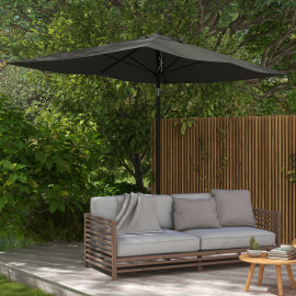 Parasol Ulmenbach Inclinable Jardin Terrasse Piscine Gris Anti-UV 50+ 2,9x2m
