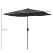 Parasol Ulmenbach Inclinable Jardin Terrasse Piscine Gris Anti-UV 50+ 2,9x2m