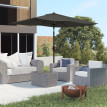Parasol Ulmenbach Inclinable Jardin Terrasse Piscine Gris Anti-UV 50+ 2,9x2m
