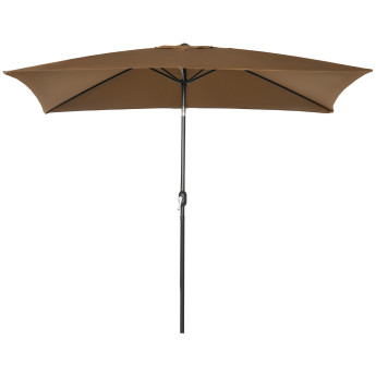 Parasol Casildo Inclinable Rectangulaire Jardin Terrasse Chocolat 295x195cm